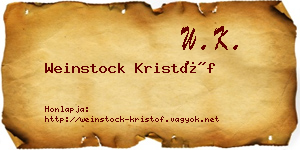 Weinstock Kristóf névjegykártya